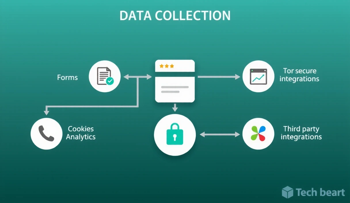Illustrative diagram of data collection points on a website